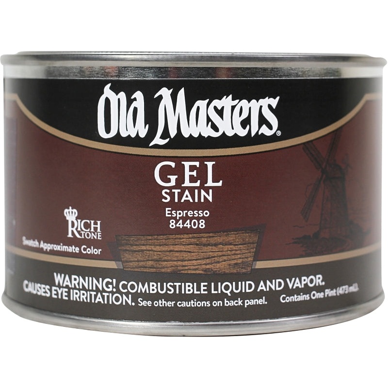 Old Masters 84408 Gel Stain, Espresso, Liquid, 1 pt