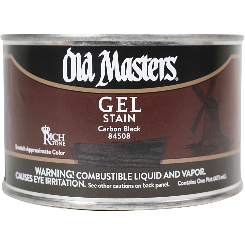 Old Masters 84508 Gel Stain, Carbon Black, Liquid, 1 pt
