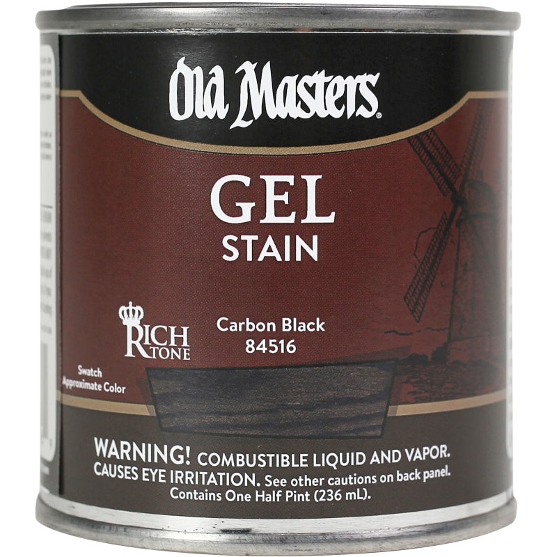 Old Masters 84516 Gel Stain, Carbon Black, Liquid, 0.5 pt