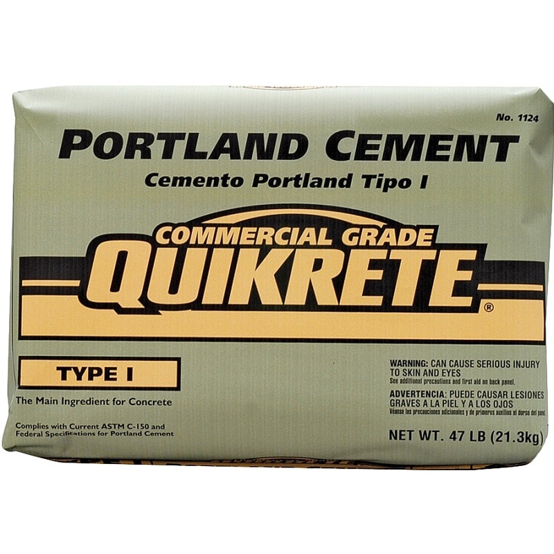Quikrete 1124-47 Portland Cement, Gray, Solid, 47 lb Bag, Pack of 48