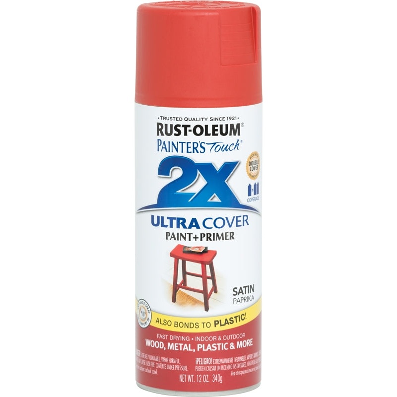 Rust-Oleum 249068 Spray Paint, Satin, Paprika, 12 oz, Can