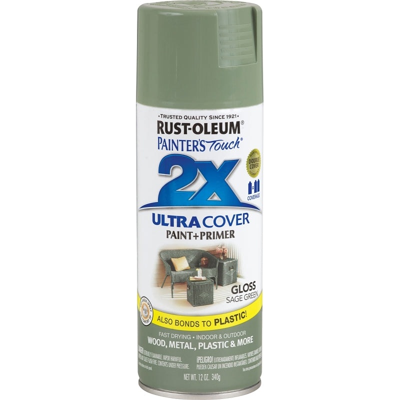 Rust-Oleum 249094 Spray Paint, Gloss, Sage Green, 12 oz, Can