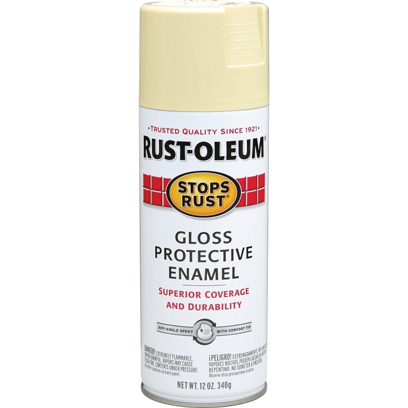 Rust-Oleum 7794830 Rust Preventative Spray Paint, Gloss, Antique White, 12 oz, Can