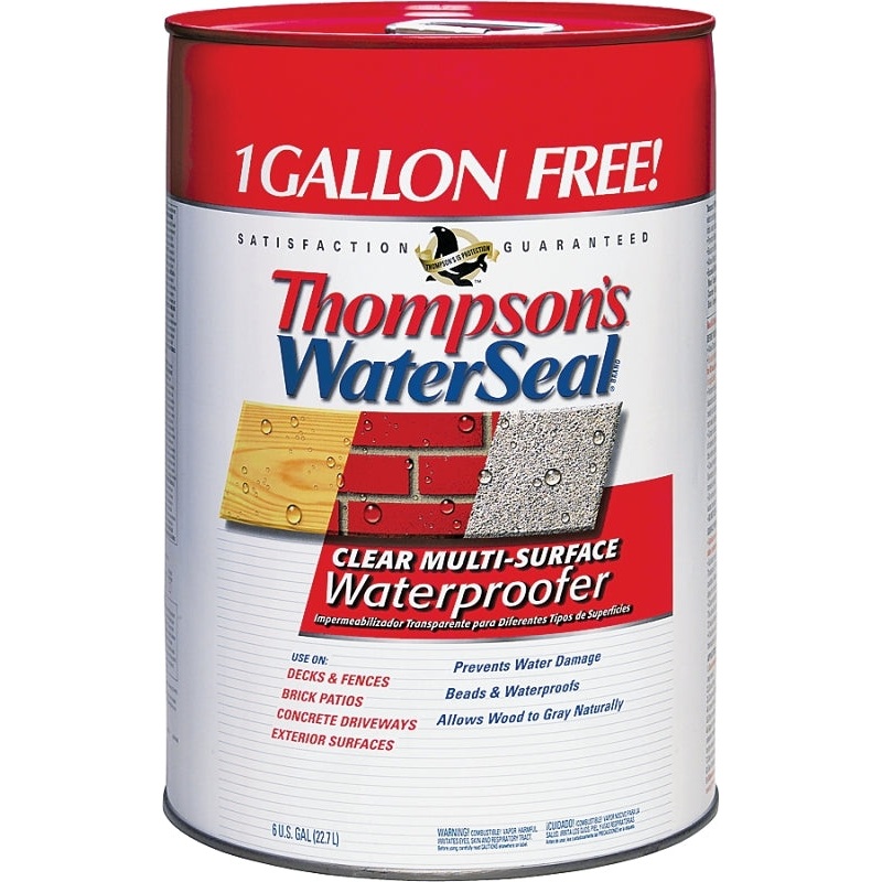 Thompson’s WaterSeal TH.024106-06 Waterproofer, Clear, 6 gal, Can