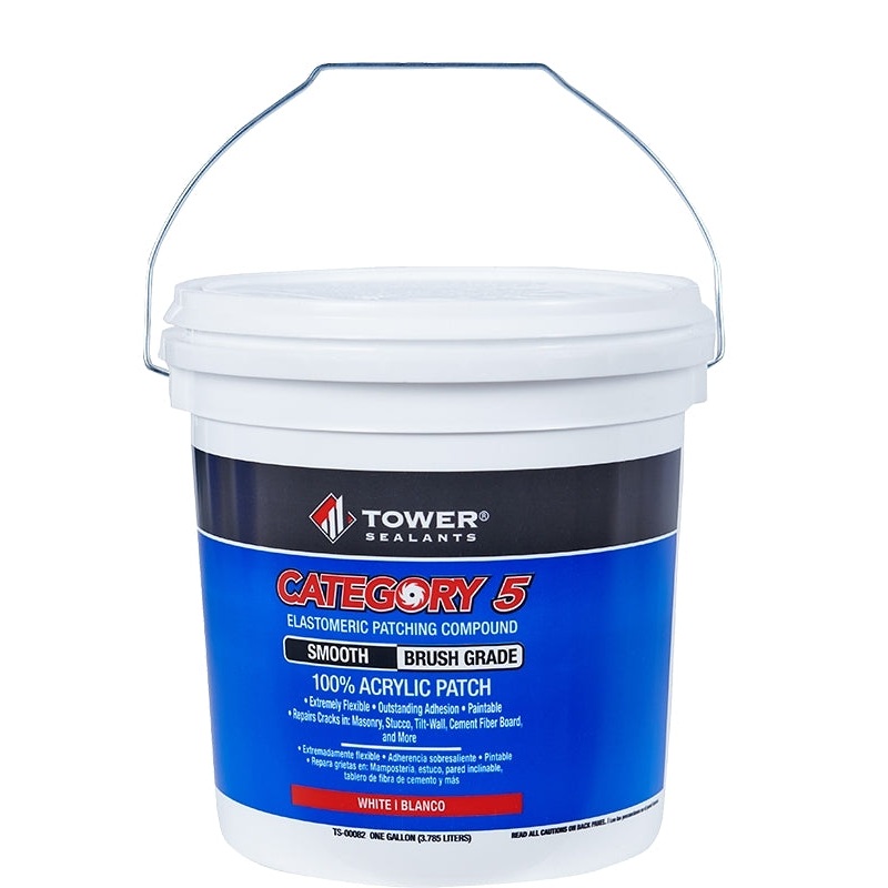 Tower Sealants CATEGORY 5 TS-00082 Brush-Grade Smooth Patch, White, 1 gal, Pack of 4