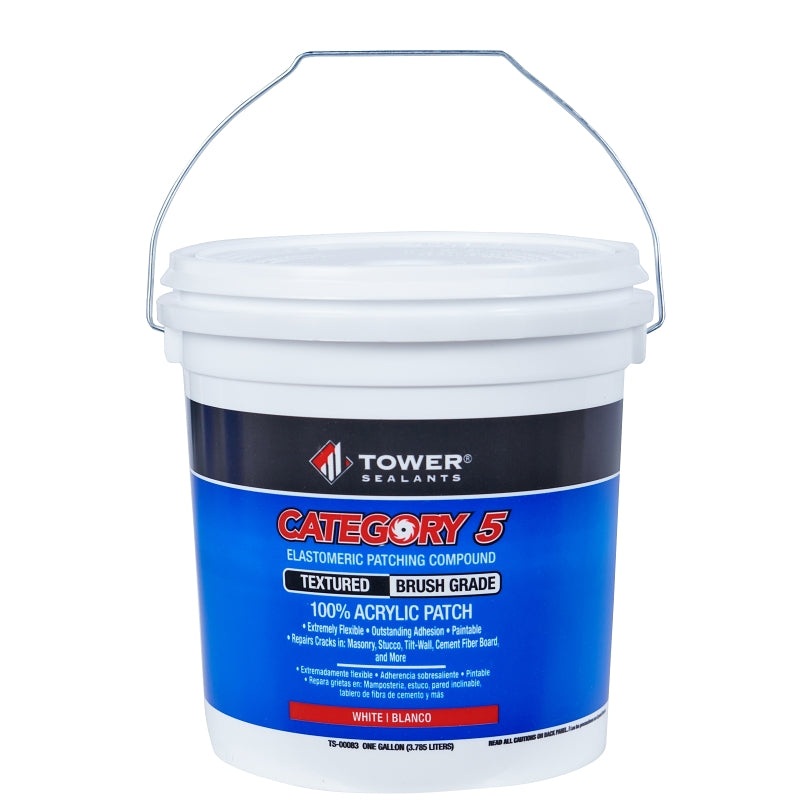 Tower Sealants CATEGORY 5 TS-00083 Brush-Grade Textured Patch, White, 1 gal, Pack of 4