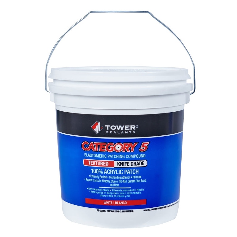 Tower Sealants CATEGORY 5 TS-00095 Knife-Grade Textured Patch, White, 1 gal, Pack of 4