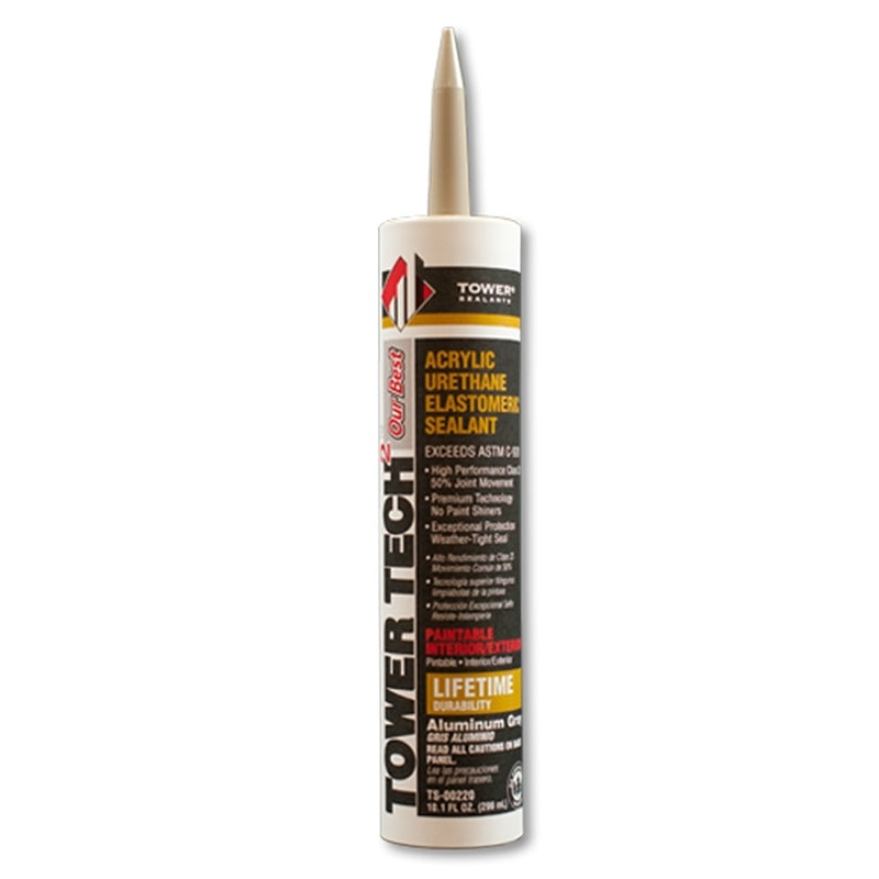 Tower Sealants Tower Tech2 TS-00220 Sealant, Aluminum Gray, 60 min Curing, -40 to 180 deg F, 10.1 fl-oz Cartridge, Pack of 12