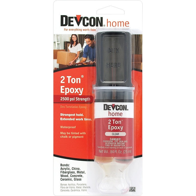 Devcon 31345 Series Epoxy, 0.84 fl-oz Syringe, Liquid, Amber, Water Resist