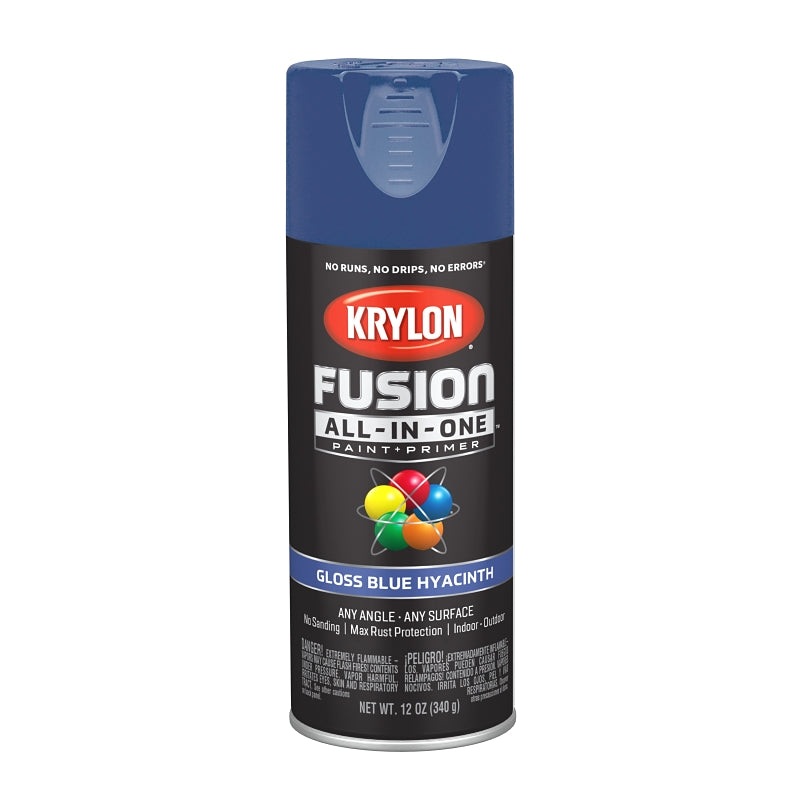 Krylon K02703007 Spray Paint, Gloss, Blue Hyacinth, 12 oz, Can