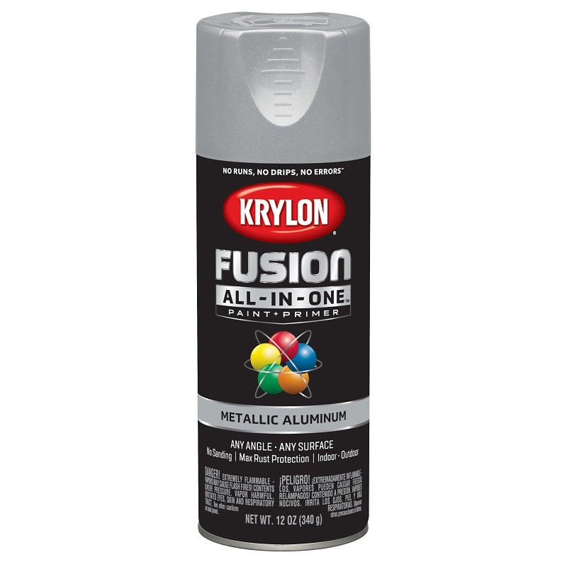 Krylon K02766007 Spray Paint, Metallic, Aluminum, 12 oz, Can