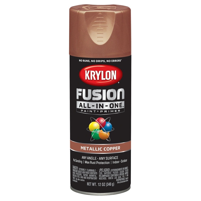 Krylon K02768007 Spray Paint, Metallic, Copper, 12 oz, Can