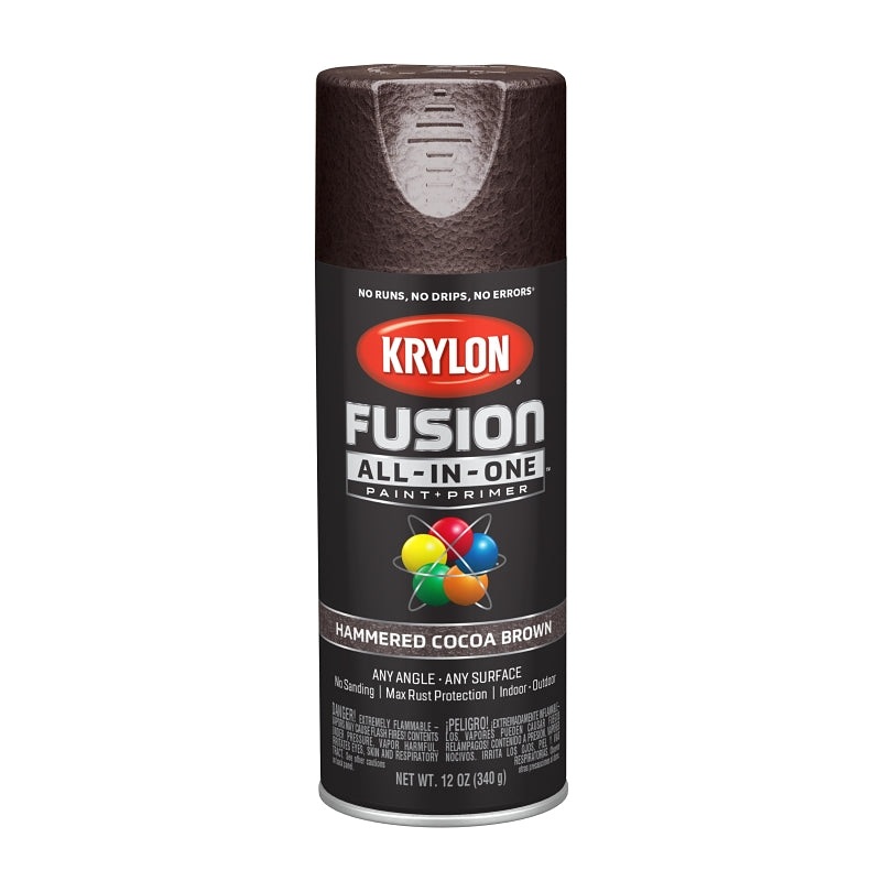 Krylon K02785007 Spray Paint, Hammered, Cocoa Brown, 12 oz, Can