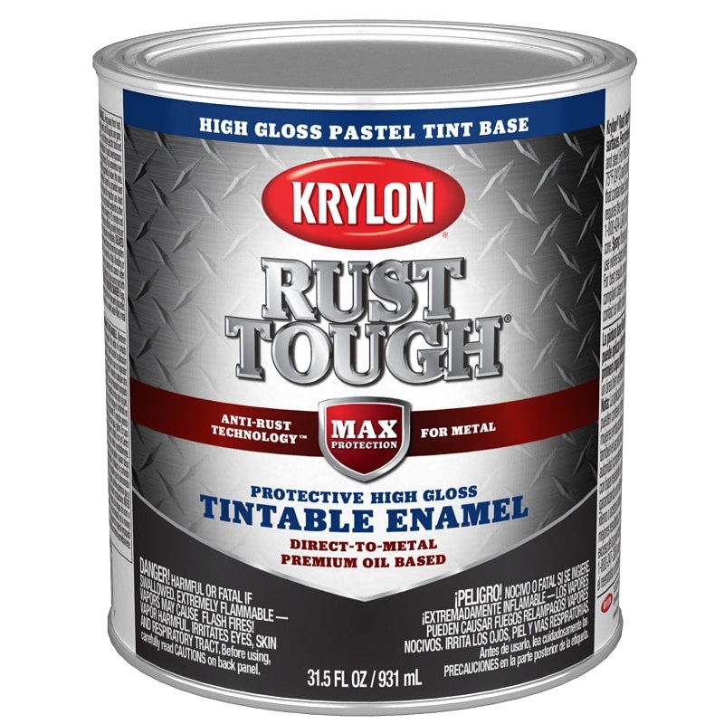 Krylon Rust Tough K09725008 Enamel Paint, Gloss Sheen, Pastel, 1 qt, 400 sq-ft/gal Coverage Area, Pack of 2
