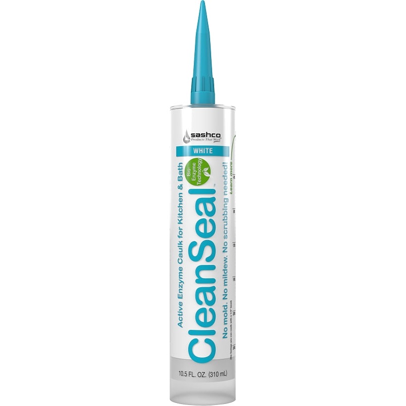 Sashco CleanSeal 11073 Caulk, White, 4 to 5 days Curing, 40 to 100 deg F, 10.5 oz, Tube