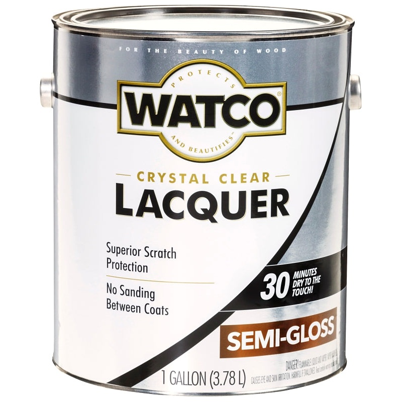 WATCO 63131 Lacquer, Semi-Gloss, Liquid, Clear, 1 gal, Can, Pack of 2