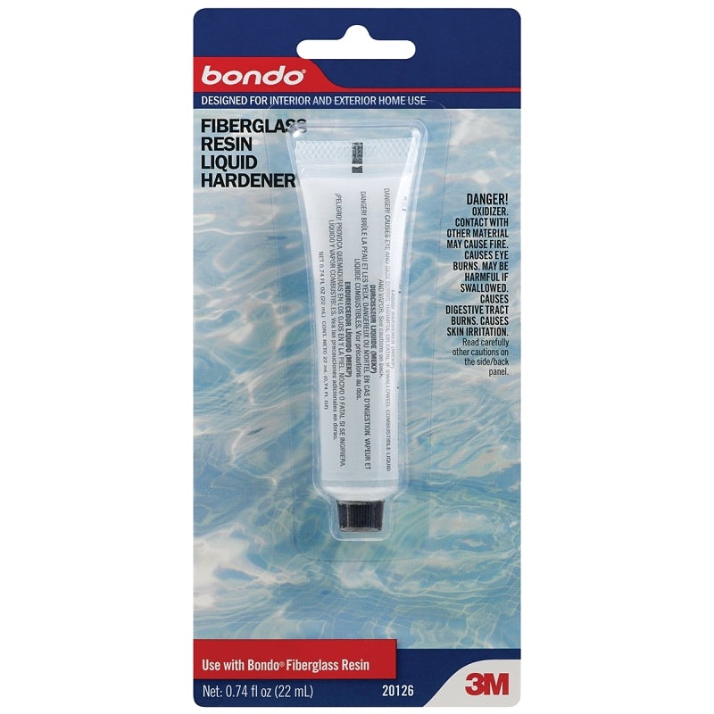 3M 20126 Fiberglass Resin Liquid Hardener, Clear, 0.74 oz Tube