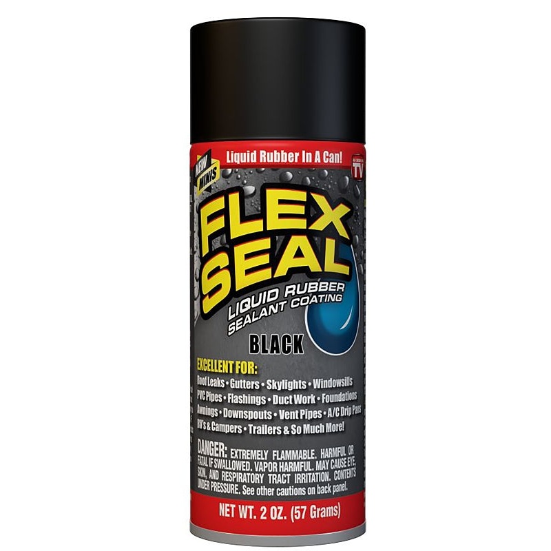 Flex Seal FSBLKMINI Rubberized Spray Coating, Black, 2 oz, Can