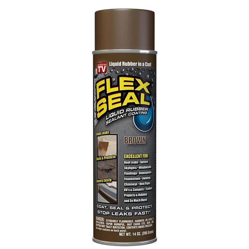 Flex Seal FSBRNR20 Rubberized Spray Coating, Brown, 14 oz, Can