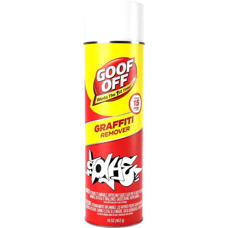 Goof Off FG673 Graffiti Remover, Opaque Viscous Liquid, 16 oz Aerosol Can