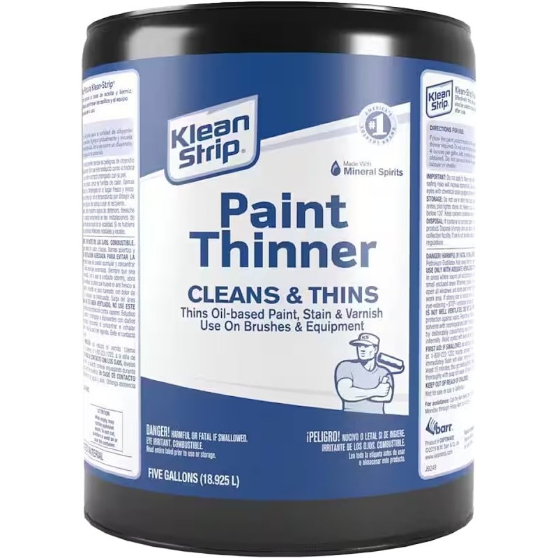 Klean Strip CKPT94402 Paint Thinner, Liquid, Free, Clear, Water White, 5 gal, Can