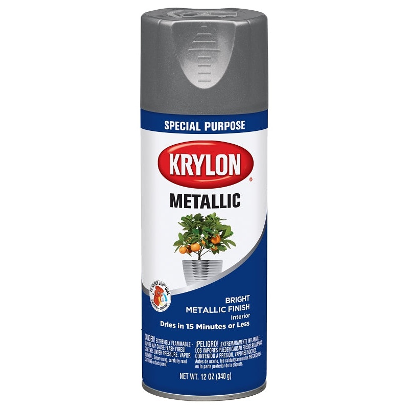 Krylon K01403777 Spray Metallic Spray Paint, Metallic, Dull Aluminum, 11 oz