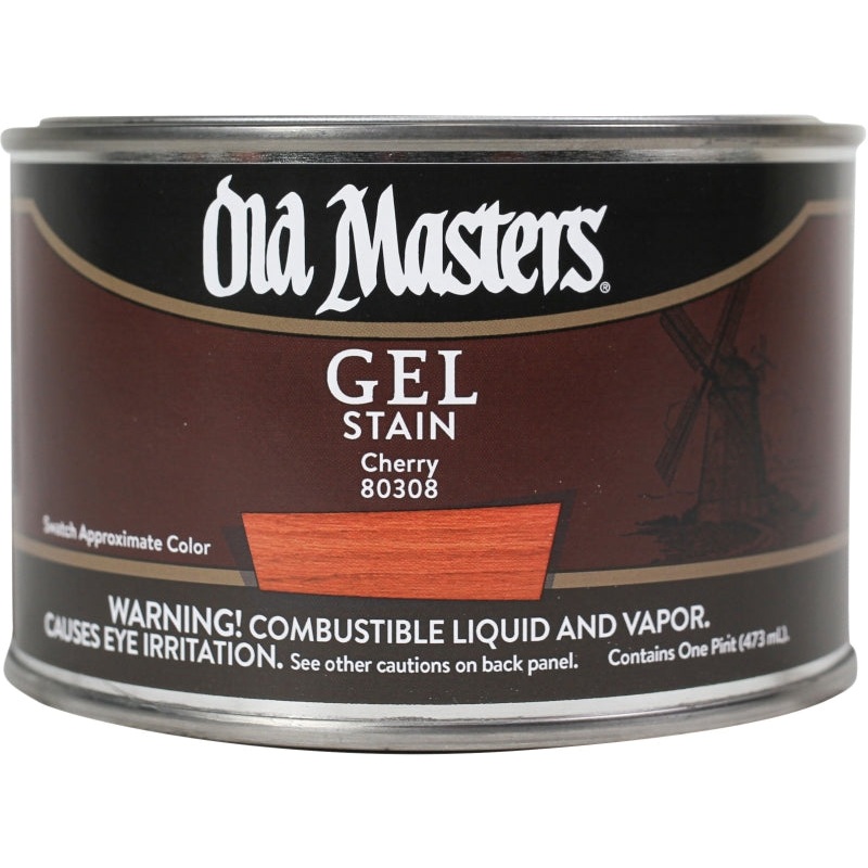 Old Masters 80308 Gel Stain, Cherry, Liquid, 1 pt, Can