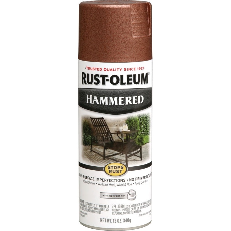 Rust-Oleum 210849 Hammered Spray Paint, Hammered, Copper, 12 oz, Can