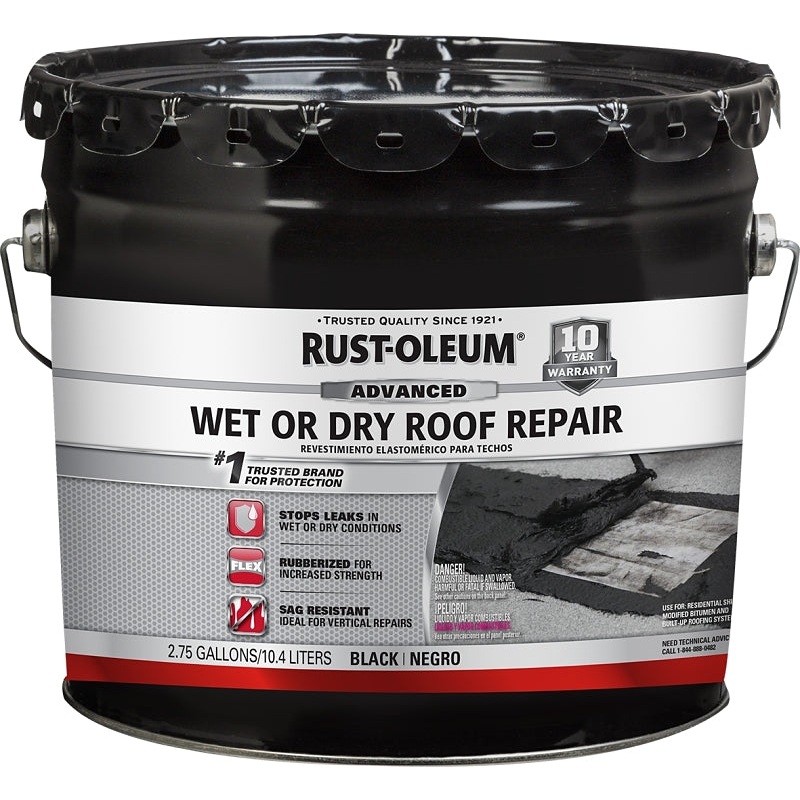 Rust-Oleum 347431 Wet Roof Repair, Black, 3.3 gal