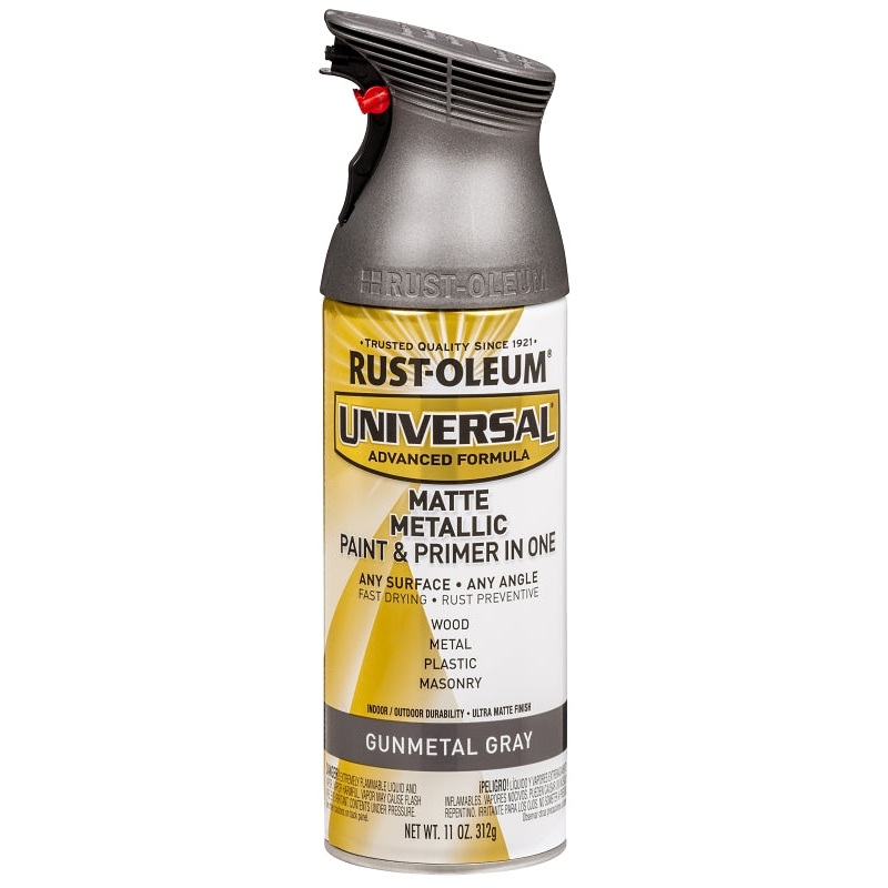 Rust-Oleum 353091 Metallic Spray Paint, Matte, Gunmetal Gray, 11 oz