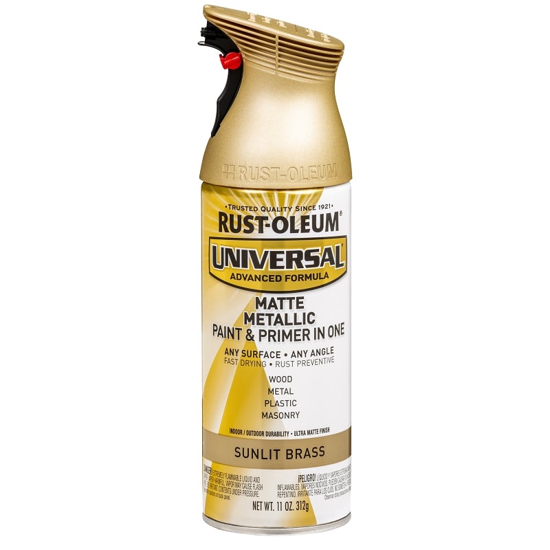 Rust-Oleum 353093 Metallic Spray Paint, Matte, Sunlit Brass, 11 oz