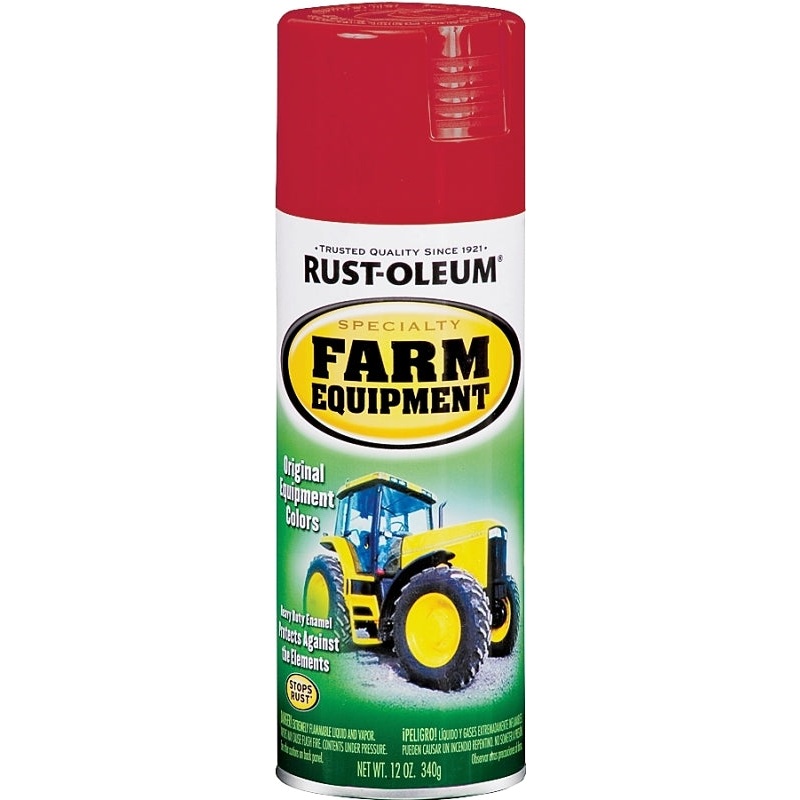 RUST-OLEUM 7466830 Farm Equipment Spray Paint, Gloss, International Red, 12 oz, Aerosol Can