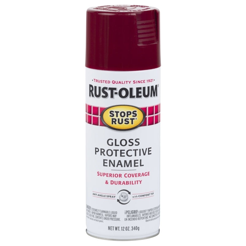 Rust-Oleum 7768830 Rust Preventative Spray Paint, Gloss, Burgundy, 12 oz, Can