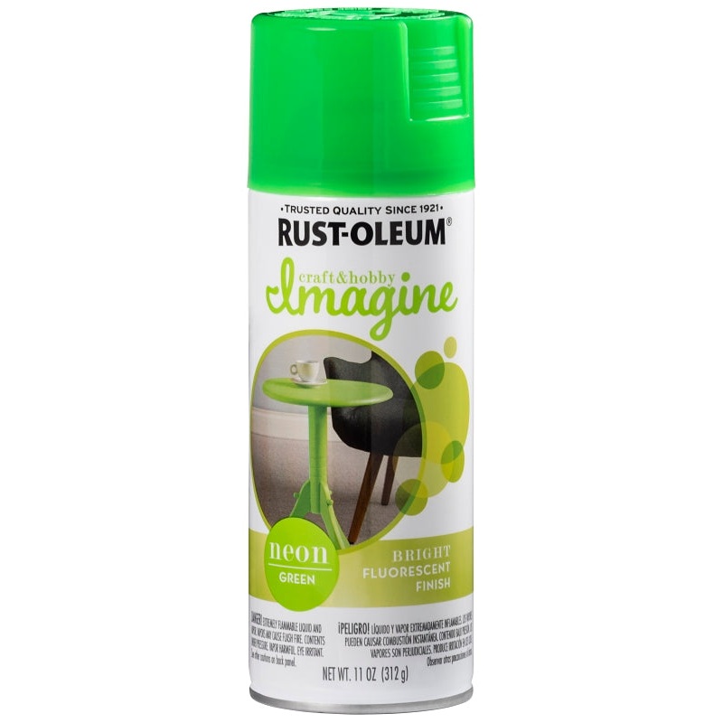 Rust-Oleum Imagine 345654 Craft Spray Paint, Neon Green, 11 oz, Can