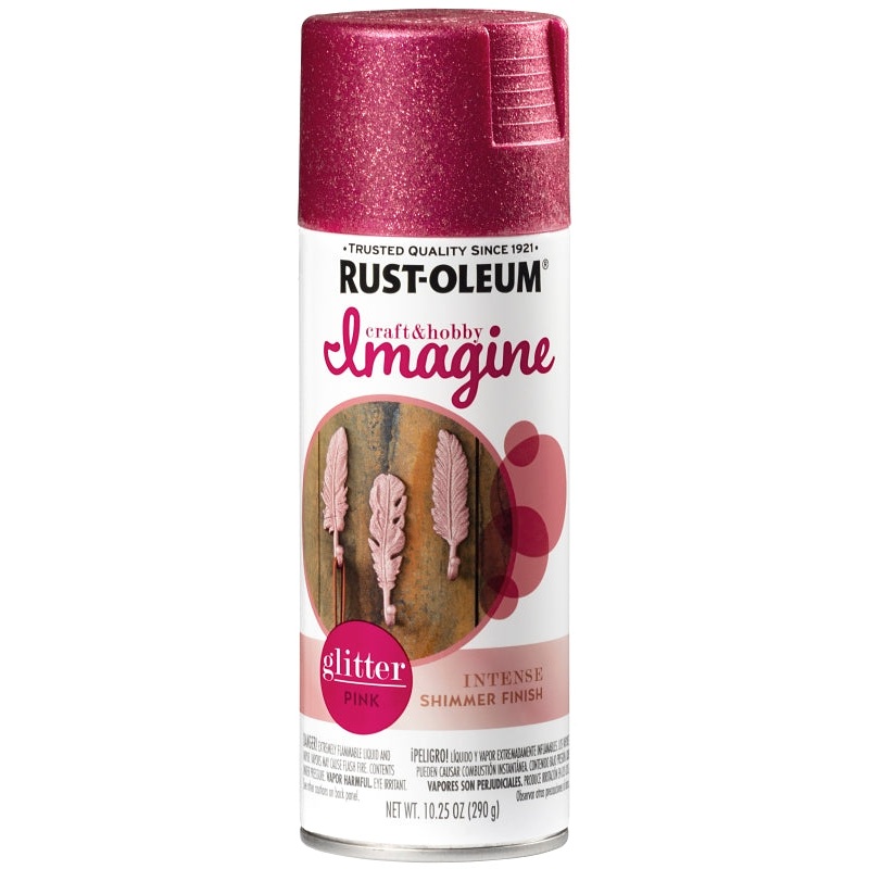 Rust-Oleum Imagine 345703 Craft Spray Paint, Glitter, Pink, 10.25 oz, Can