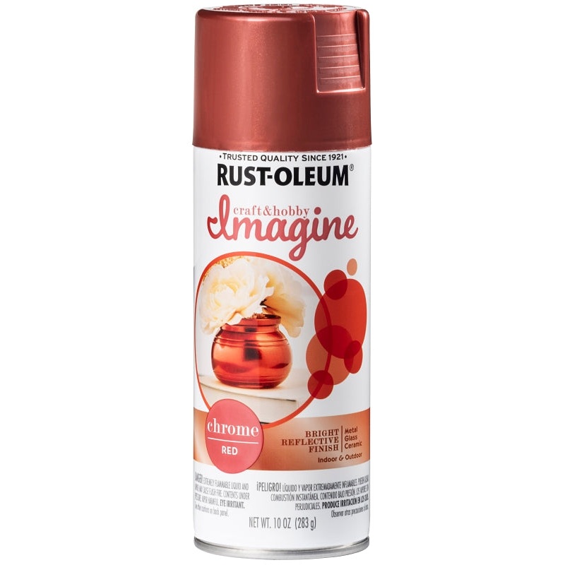 Rust-Oleum Imagine 353332 Craft Spray Paint, Chrome, Red, 10 oz, Can