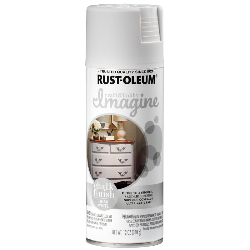 Rust-Oleum Imagine 353741 Craft Spray Paint, Chalk, Linen White, 12 oz, Can