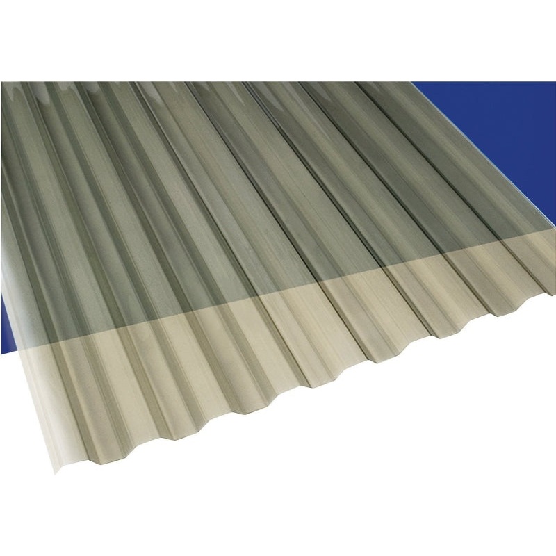 Suntuf 101931 Corrugated Panel, 12 ft L, 26 in W, Greca 76 Profile, 0.032 in Thick Material, Polycarbonate, Gray, Pack of 10