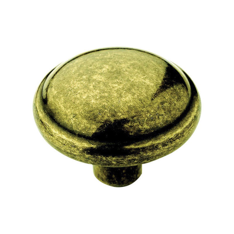Amerock Allison Round Furniture Knob 1-1/4 in. Dia. 1 in. Burnished Brass 2 pk