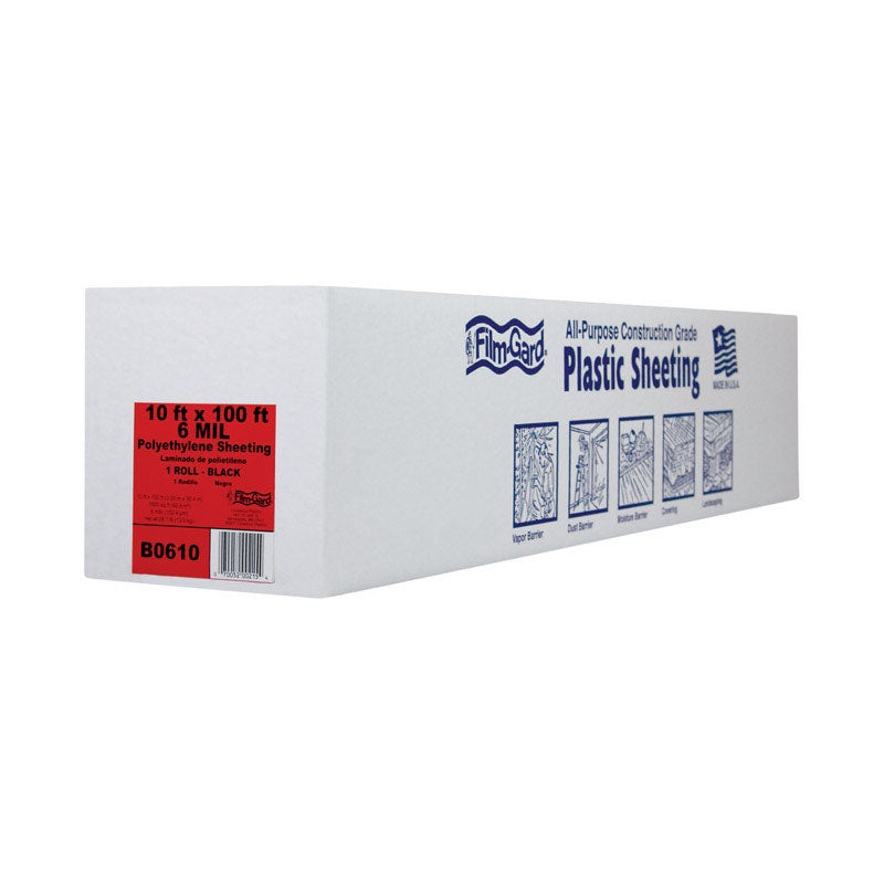 Berry Plastics Film-Gard Plastic Sheeting 6 mil x 10 ft. W x 100 ft. L Polyethylene Black