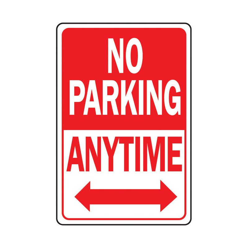 Hy-Ko English Aluminum Sign No Parking Anytime