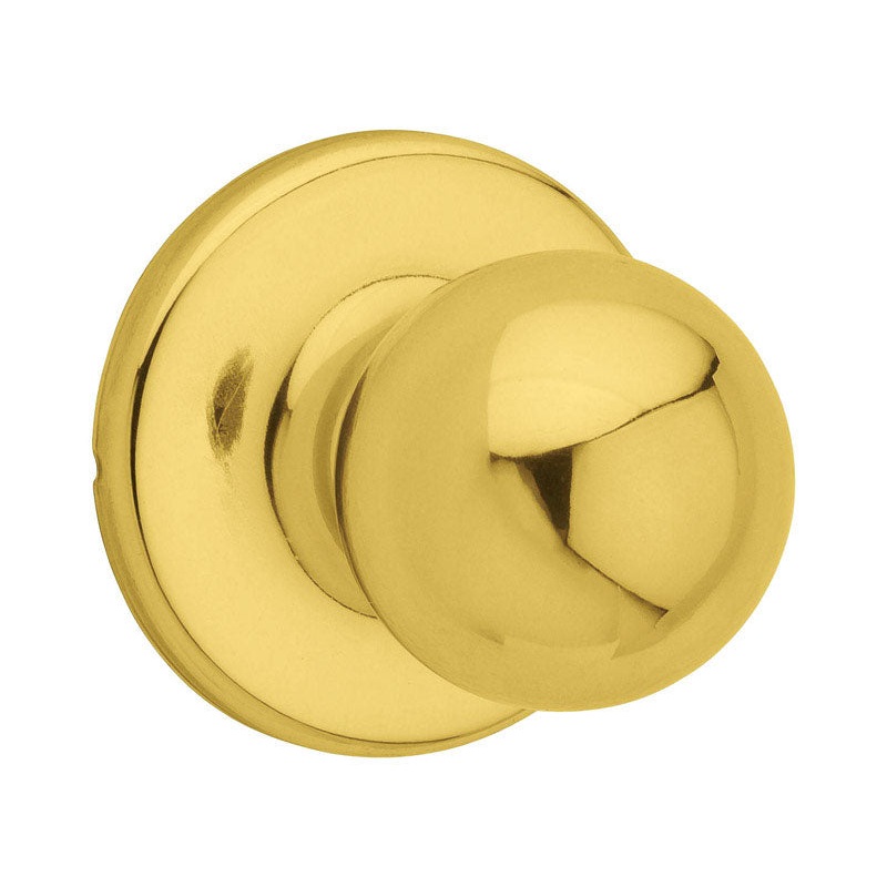 Kwikset Polo Polished Brass Steel Passage Door Knob 3 Grade Right or Left Handed