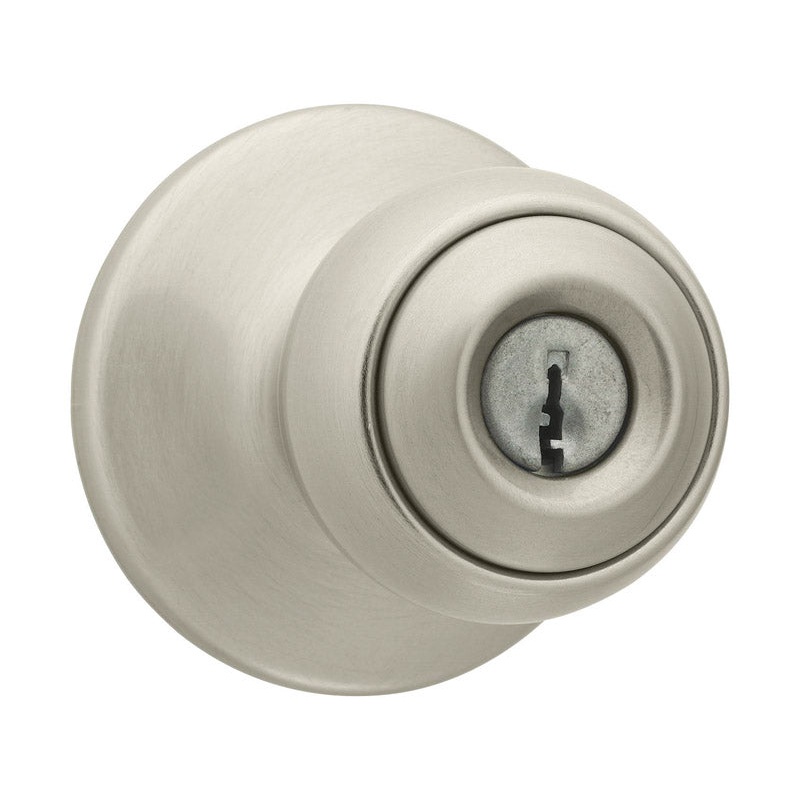 Kwikset Polo Satin Nickel Steel Entry Knobs ANSI/BHMA Grade 3 1-3/4 in.
