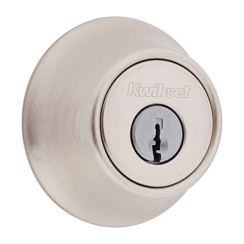 Kwikset Satin Nickel Metal Deadbolt
