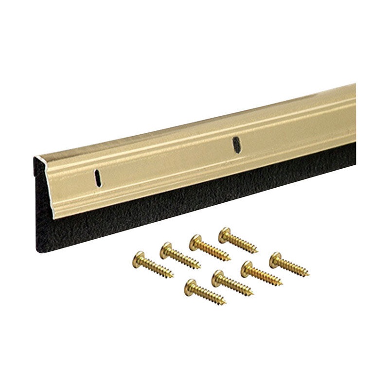 M-D Building Products Door Bottom Aluminum/Felt 3 ft. L x 1-3/8 in. Door Sweep Gold