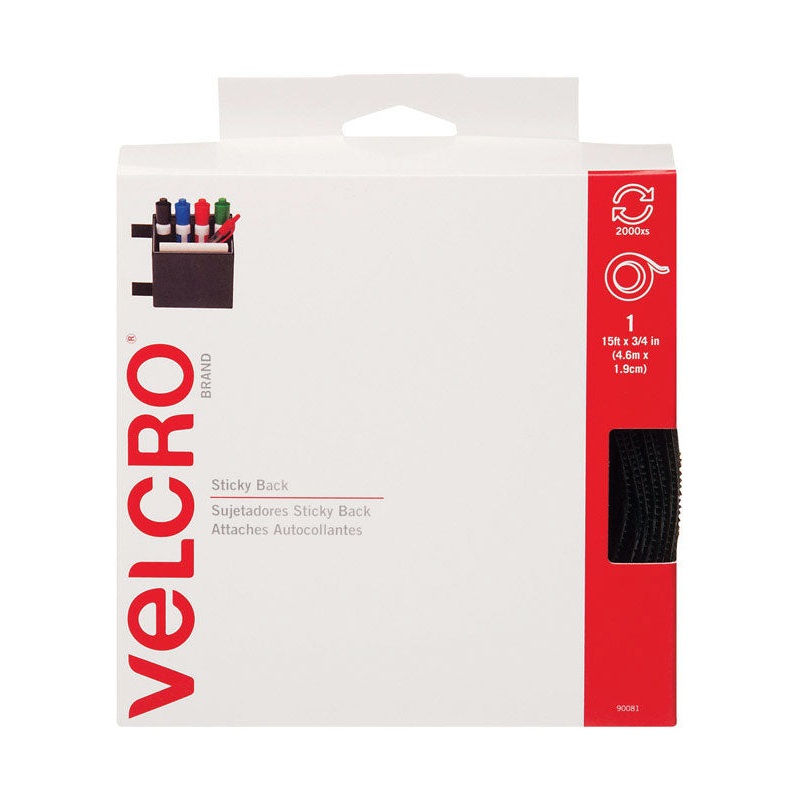 Velcro Hook and Loop Fastener 15 ft. L x 3/4 in. W Black