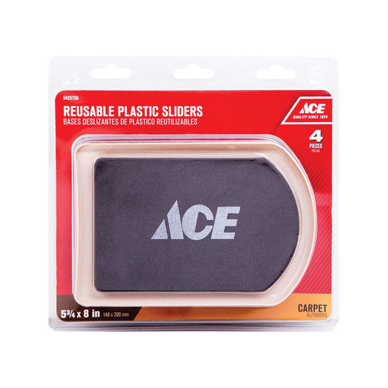 Ace Plastic Rectangle Slide Glide Brown 5-3/4 in. W x 8-1/4 in. L 4 pk
