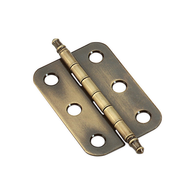 Amerock 2 in. L Non-Self-Closing Hinge Antique Brass