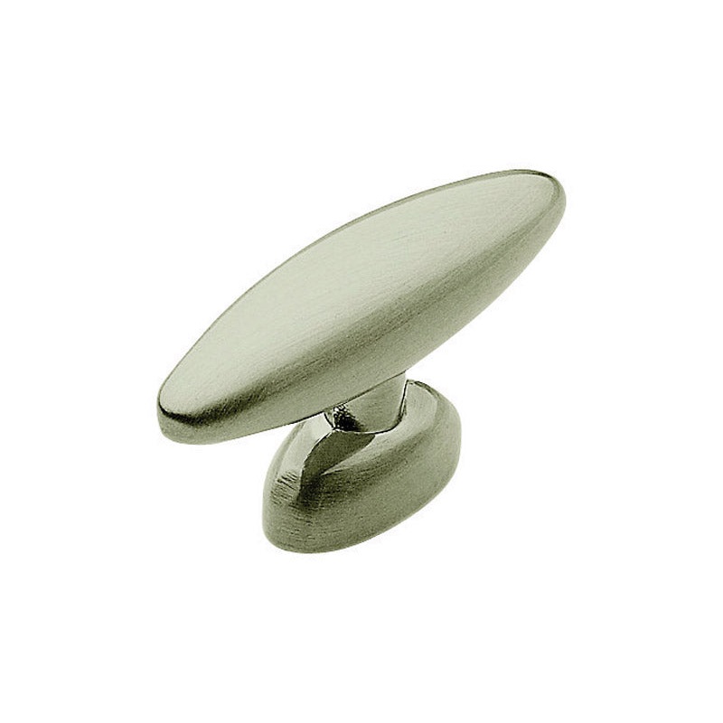 Amerock Basic Metals Oval Furniture Knob 1-1/8 in. Satin Nickel 1 pk