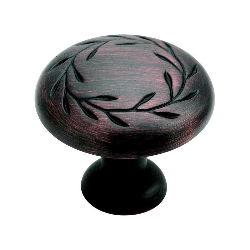 Amerock Inspirations Round Furniture Knob 1-1/4 in. Dia. Oil-Rubbed Bronze 1 pk